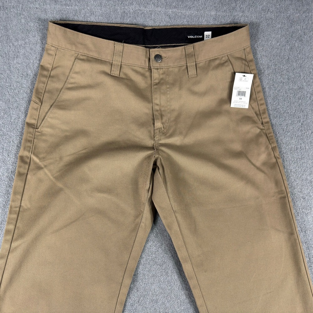 Volcom Monty Pants Mens 32 Khaki Straight Leg Chino Workwear Skate NWT